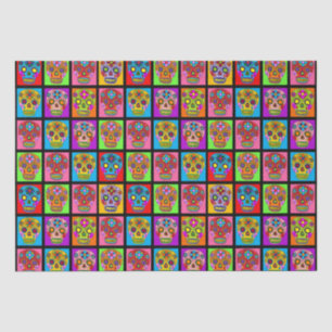 Sugar Skull Squares Tissue Paper