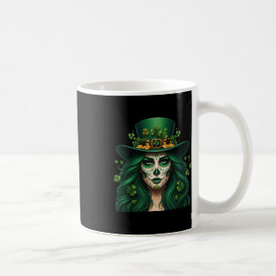 Sugar Skull St Patricks Day Irish Skull Shamrock W Coffee Mug