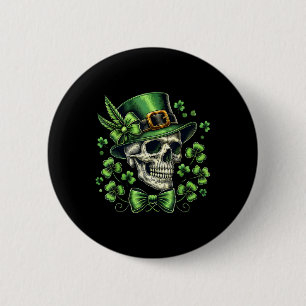 Sugar Skull St Patricks Day Leprechaun Shamrock Me 6 Cm Round Badge