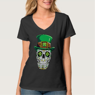 Sugar Skull St Patricks Day Of The Dead Women Men  T-Shirt