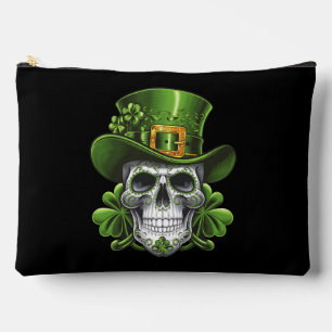 Sugar Skull St Patrick's Day Shamrock Accessory Pouch