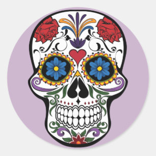 Sugar Skull Sticker Purple-Day of The Dead