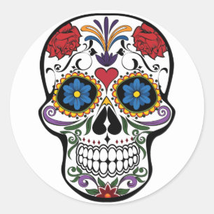 Sugar Skull Sticker White-Day of The Dead