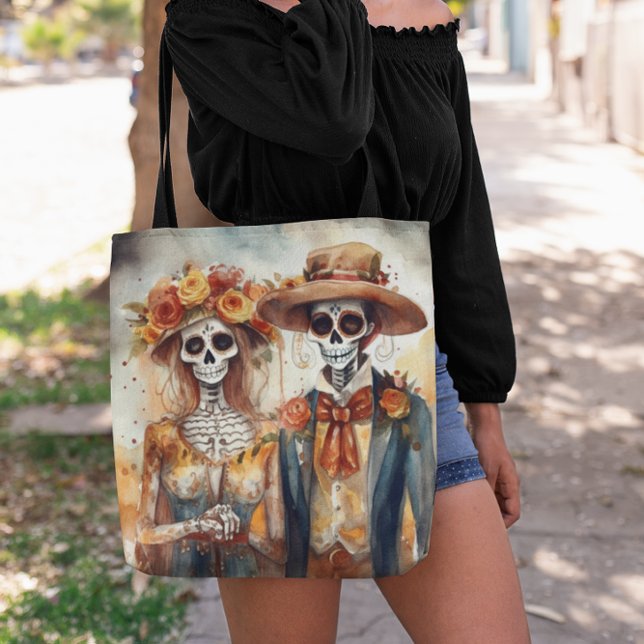 Sugar Skull Sweethearts, custom Tote Bag (Creator Uploaded)