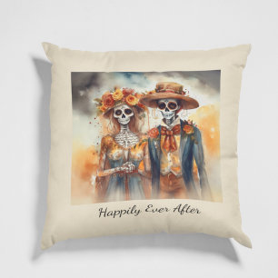 Sugar Skull Sweethearts Dia de los Muertos Cushion
