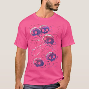 Sugar Skull Swimming Skeleton Gothic Emo Punk Art T-Shirt