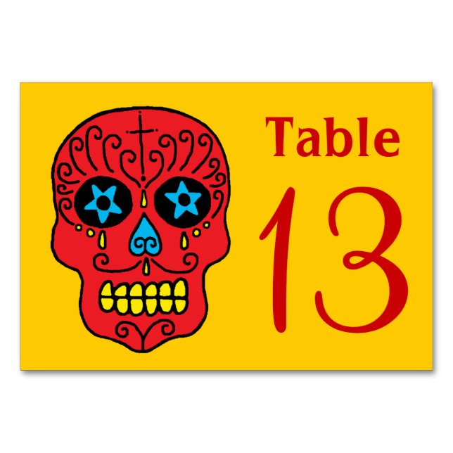 Sugar Skull Table Number (Front)