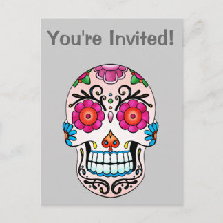 Sugar Skull - Tattoo Art Invitation Postcard