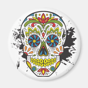 Sugar Skull, Tattoo Skull, Mexican Skull Magnet