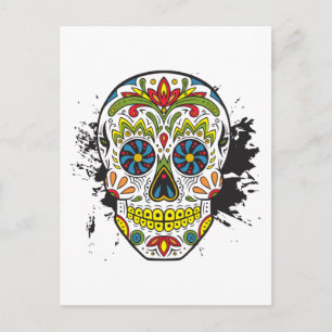 Sugar Skull, Tattoo Skull, Mexican Skull Postcard