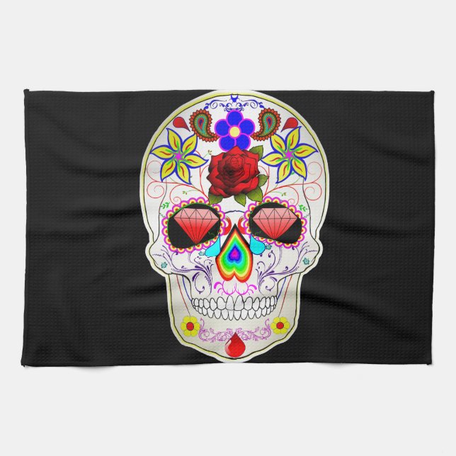 sugar skull tea towel (Horizontal)