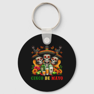 Sugar Skull Tequila Cinco De Mayo Mexican Fiesta C Key Ring