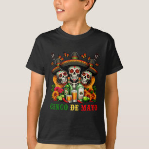 Sugar Skull Tequila Cinco De Mayo Mexican Fiesta C T-Shirt