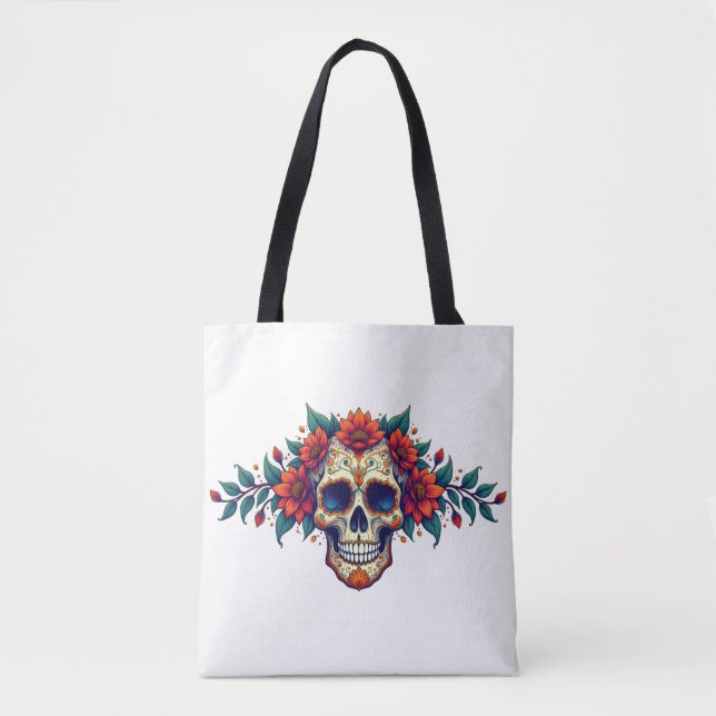 Sugar Skull Tote Bag (Front)