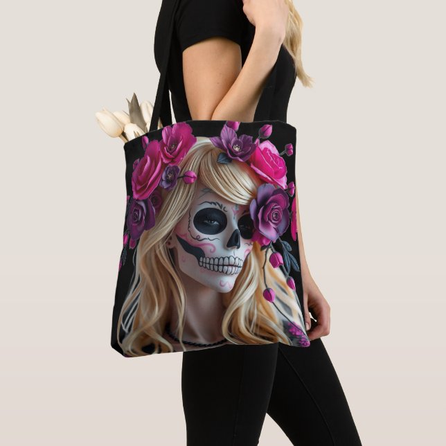 Sugar-skull tote bag (Close Up)