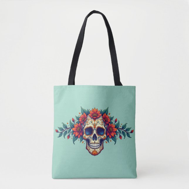 Sugar Skull Tote Bag (Front)