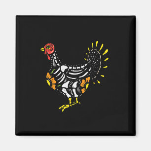 Sugar Skull Turkey Mexican Thanksgiving Day Of The Magnet