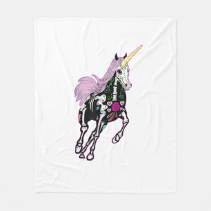 Sugar Skull Unicorn Day Of The Death T-Shirt Fleece Blanket