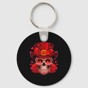 Sugar Skull Valentine Cupid Red Roses Couples Matc Key Ring