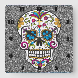 sugar skull Wall Clock