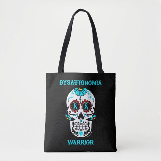 Sugar Skull/Warrior...Dysautonomia Tote Bag (Front)