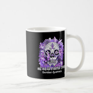 Sugar Skull We Wear Purple For Overdose Awareness Coffee Mug