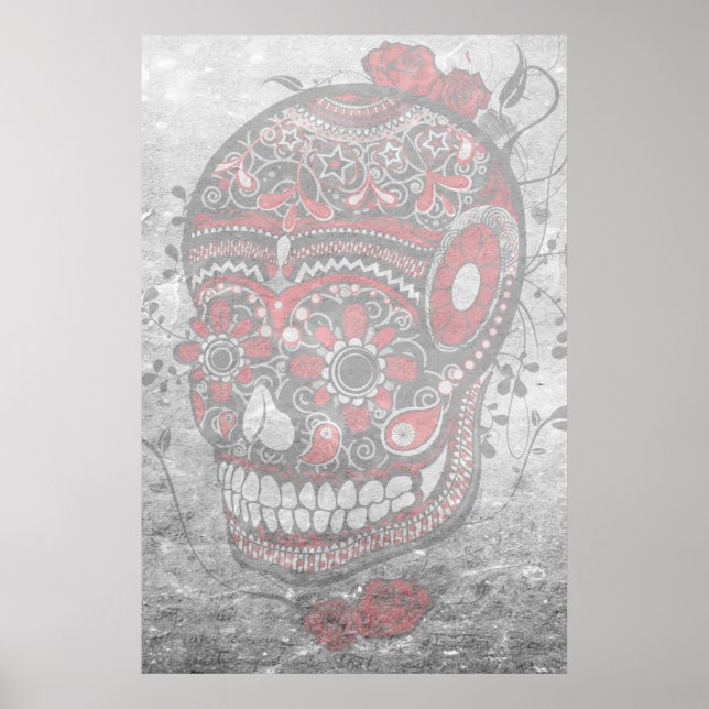 Sugar Skull Wedding Guest Signature Poster (Front)