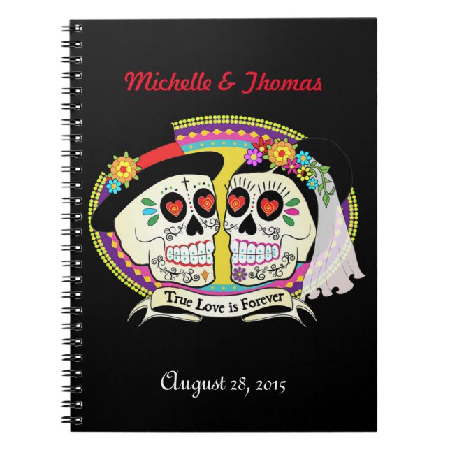 Sugar skull Wedding Planner Notebook (Front)