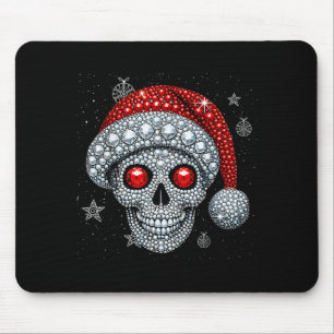 Sugar Skull With Santa Hat Tee Christmas Pajama Xm Mouse Mat