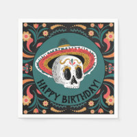 Sugar Skull with Sombrero Birthday