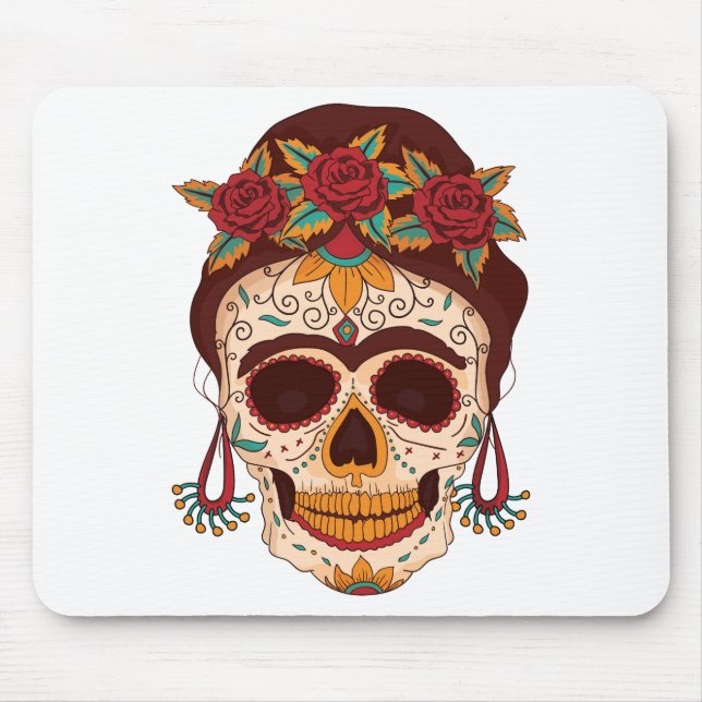 Sugar Skull Woman  Mouse Mat (Front)