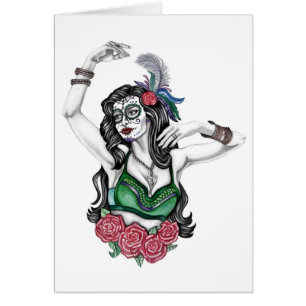 Sugar Skull Woman with Roses