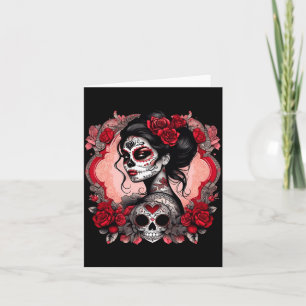 Sugar Skull Women De Los Muertos La Catrina Day Of Card