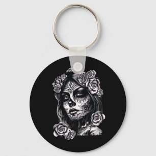 Sugar Skull Women De Los Muertos La Catrina Day Of Key Ring