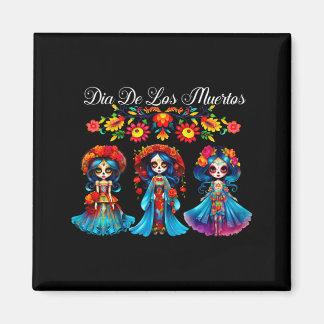 Sugar Skull Women Dia De Los Muertos Catrina Day Magnet