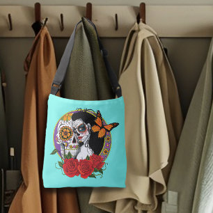 Sugar Skulls Art Nouveau Crossbody Bag