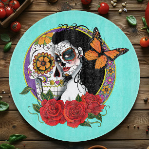 Sugar Skulls Art Nouveau Cutting Board