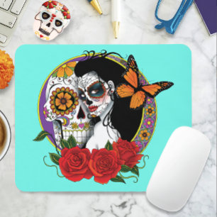 Sugar Skulls Art Nouveau Mouse Mat