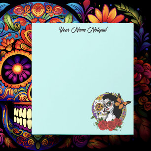 Sugar Skulls Art Nouveau Notepad