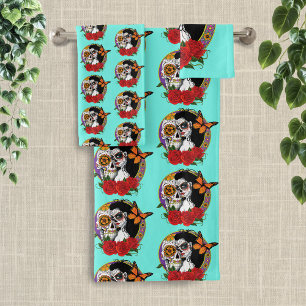 Sugar Skulls Bath Towel Set