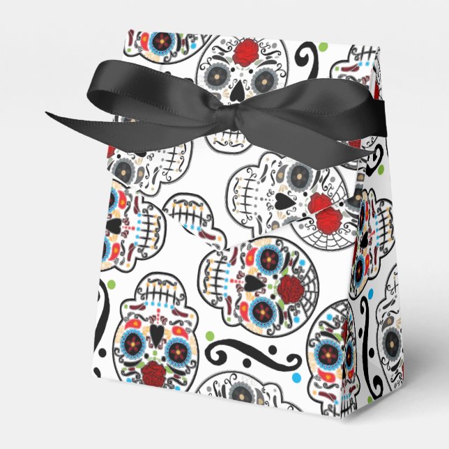 Sugar Skulls Birthday Party Favour Box *ANY COLOR* (Front Side)