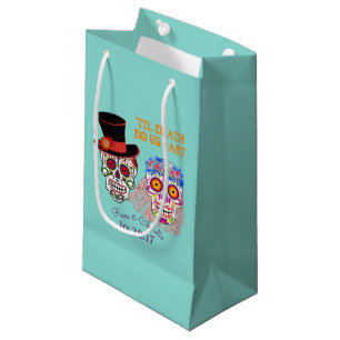 Sugar Skulls Bride & Groom Until Death Do Us Party Small Gift Bag