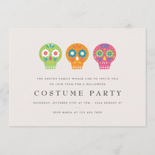 Sugar Skulls Costume Party Invitation