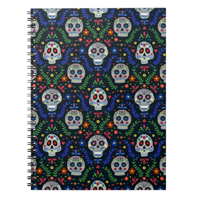 Sugar Skulls: Day of Dead Pattern. Notebook (Front)