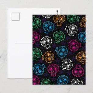 Sugar Skulls Day of the Dead Calaverita Postcard