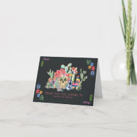 Sugar Skulls Day of the Dead Photo Thank You Card