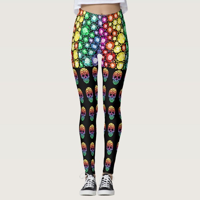 Sugar Skulls Day of the Dead Pop Fashion Leggings (Front)