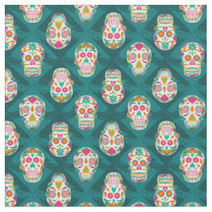 Sugar Skulls Dia De Los Muertos Fabric