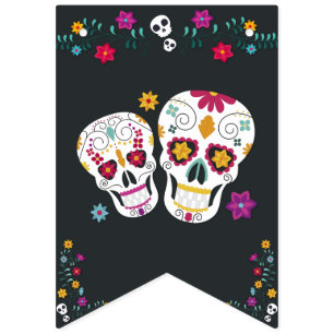 Sugar Skulls Dia de los Muertos Theme Bunting