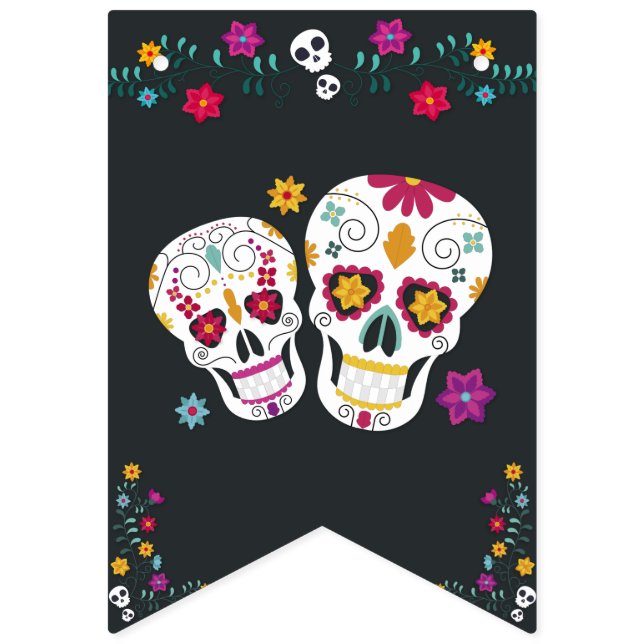 Sugar Skulls Dia de los Muertos Theme Bunting (First Flag)
